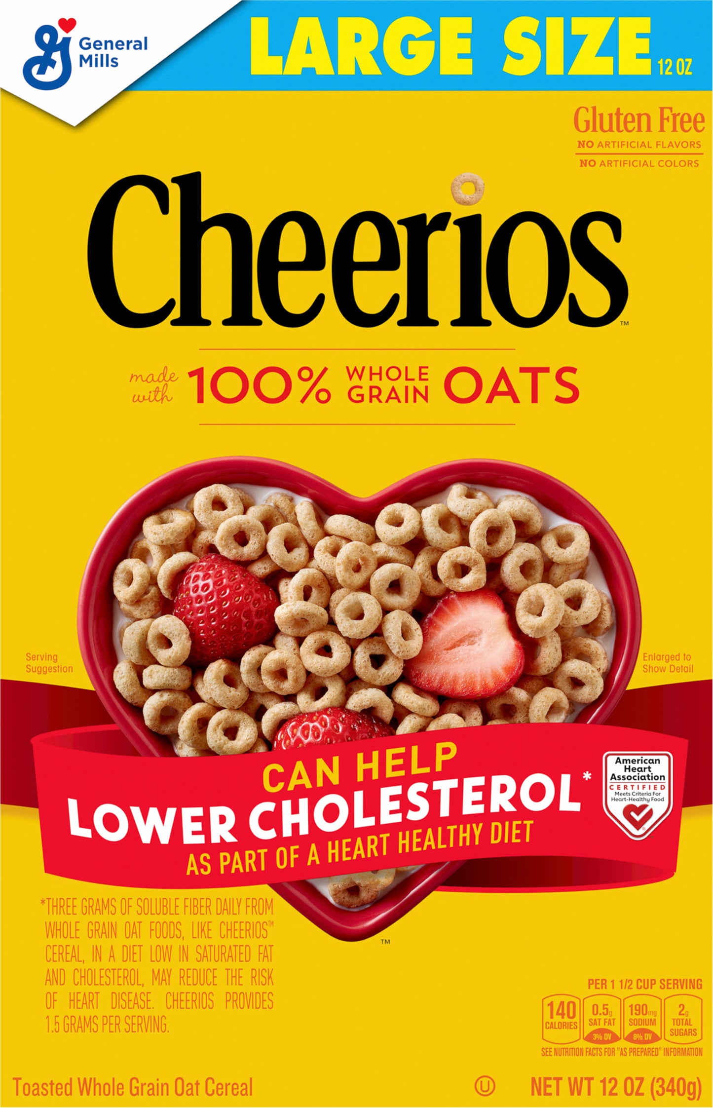 Cheerios, Breakfast Cereal with Whole Grain Oats, Gluten Free, 12 oz