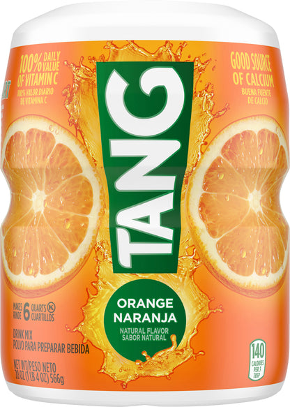 Tang Drink Powder, Orange, Vitamin C, Caffeine Free, 20 oz Jar