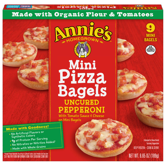 Annie's Mini Uncured Pepperoni Pizza Bagels 9 ea Box