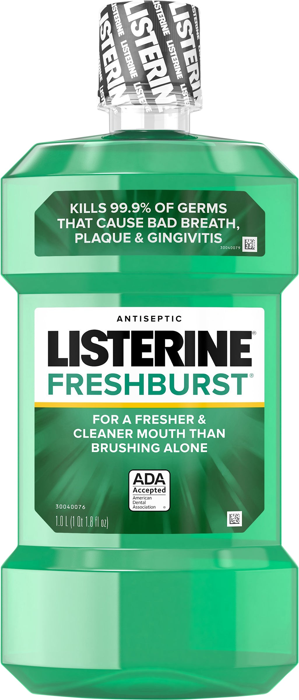 Listerine Freshburst Antiseptic Bad Breath Mouthwash, Spearmint, 1 L