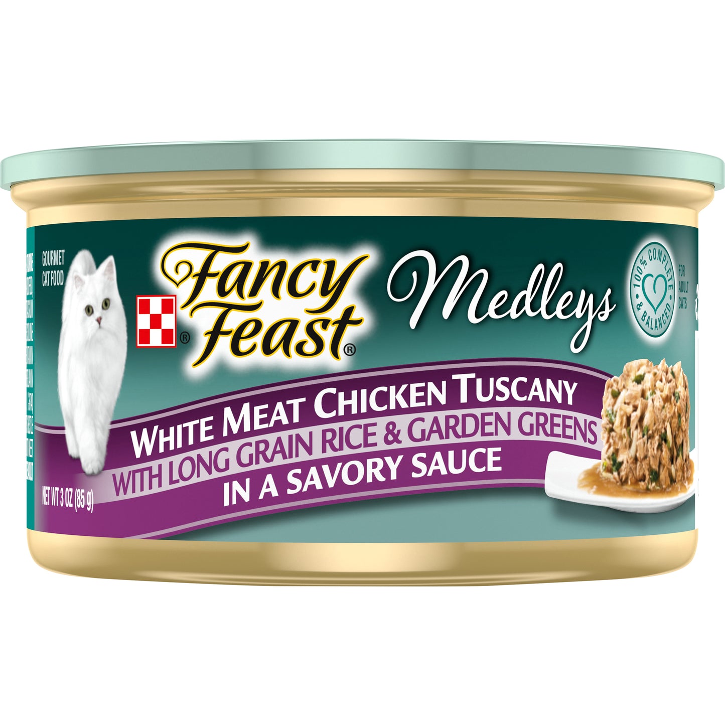 Purina Fancy Feast Wet Cat Food, Medleys White Meat Chicken Tuscany With Long Grain Rice & Greens -