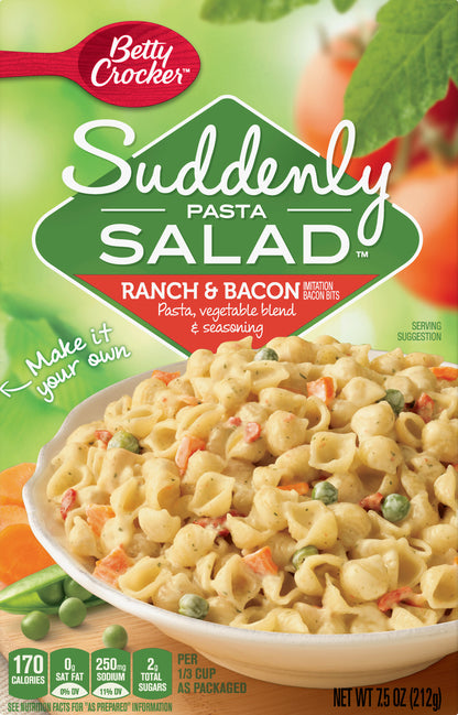 Betty Crocker Suddenly Pasta Salad Ranch & Bacon Pasta Salad 7.5 oz
