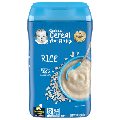 Gerber Cereal for Baby Rice Shrink R033C 16oz (454g)