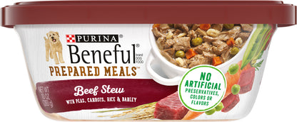 Purina Beneful High Protein, Gravy Wet Dog Food, Prepared Meals Beef Stew - 10 oz. Tub