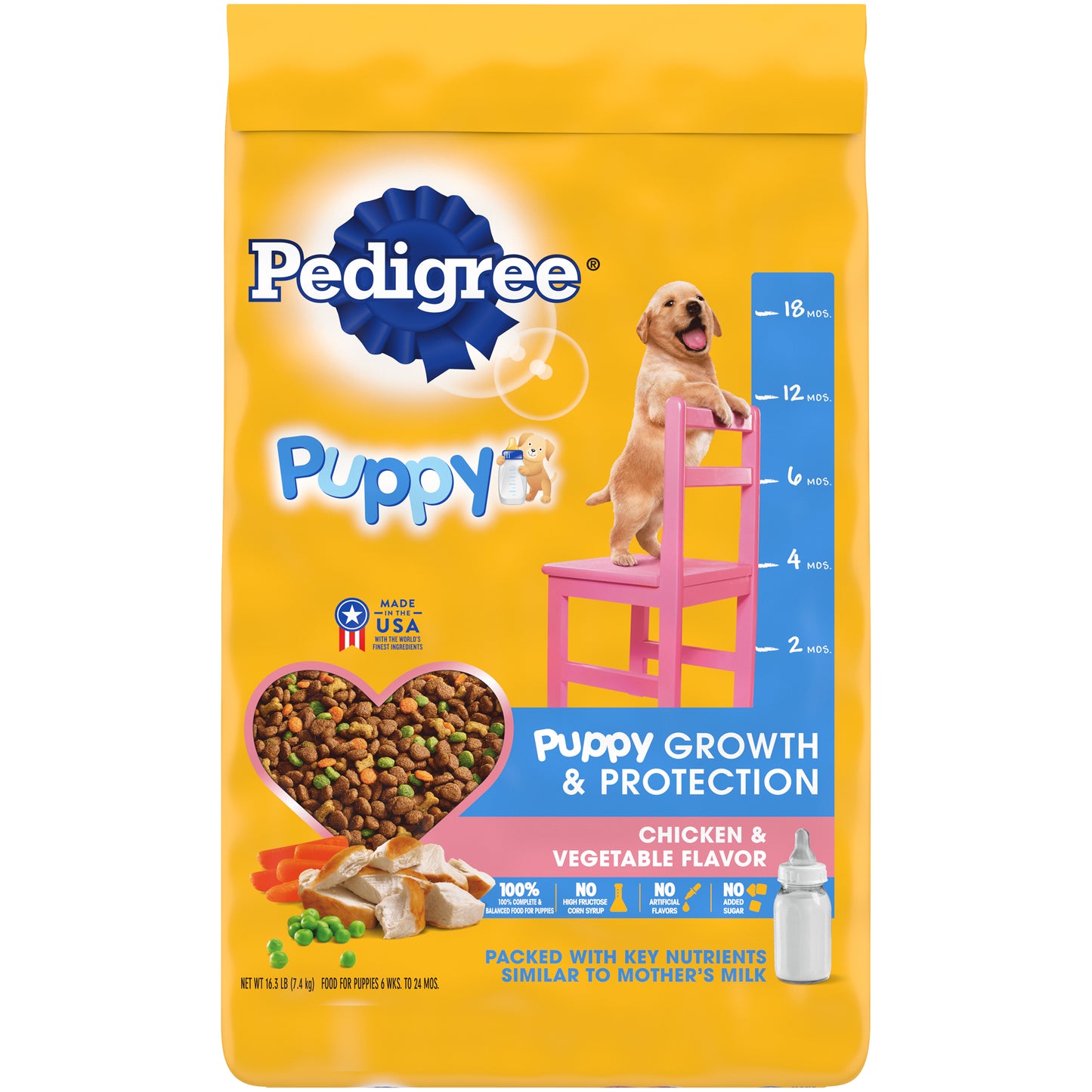 Pedigree® Puppy Growth & Protection Chicken & Vegetable Flavor Dog Food 16.3 lb. Bag
