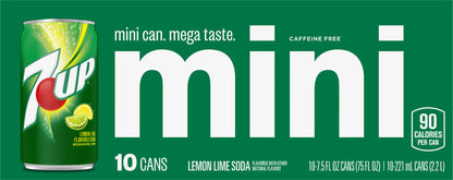 7-Up Mini Lemon Lime Soda 10-7.5 fl oz Can