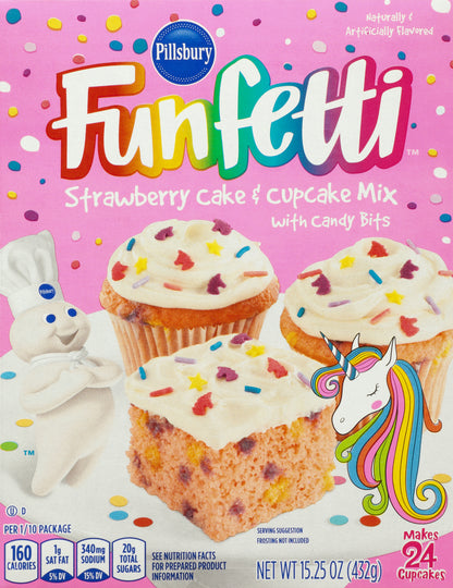 Pillsbury Funfetti Strawberry Cake & Cupcake Mix 15.25 oz
