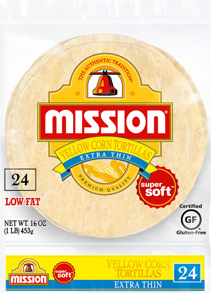 Mission Extra Thin Yellow Corn Tortillas, 24 Count