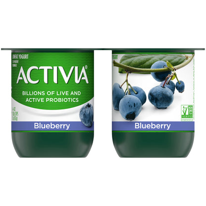 Activia Lowfat Probiotic Blueberry Yogurt, 4 Oz. Cups, 4 Count