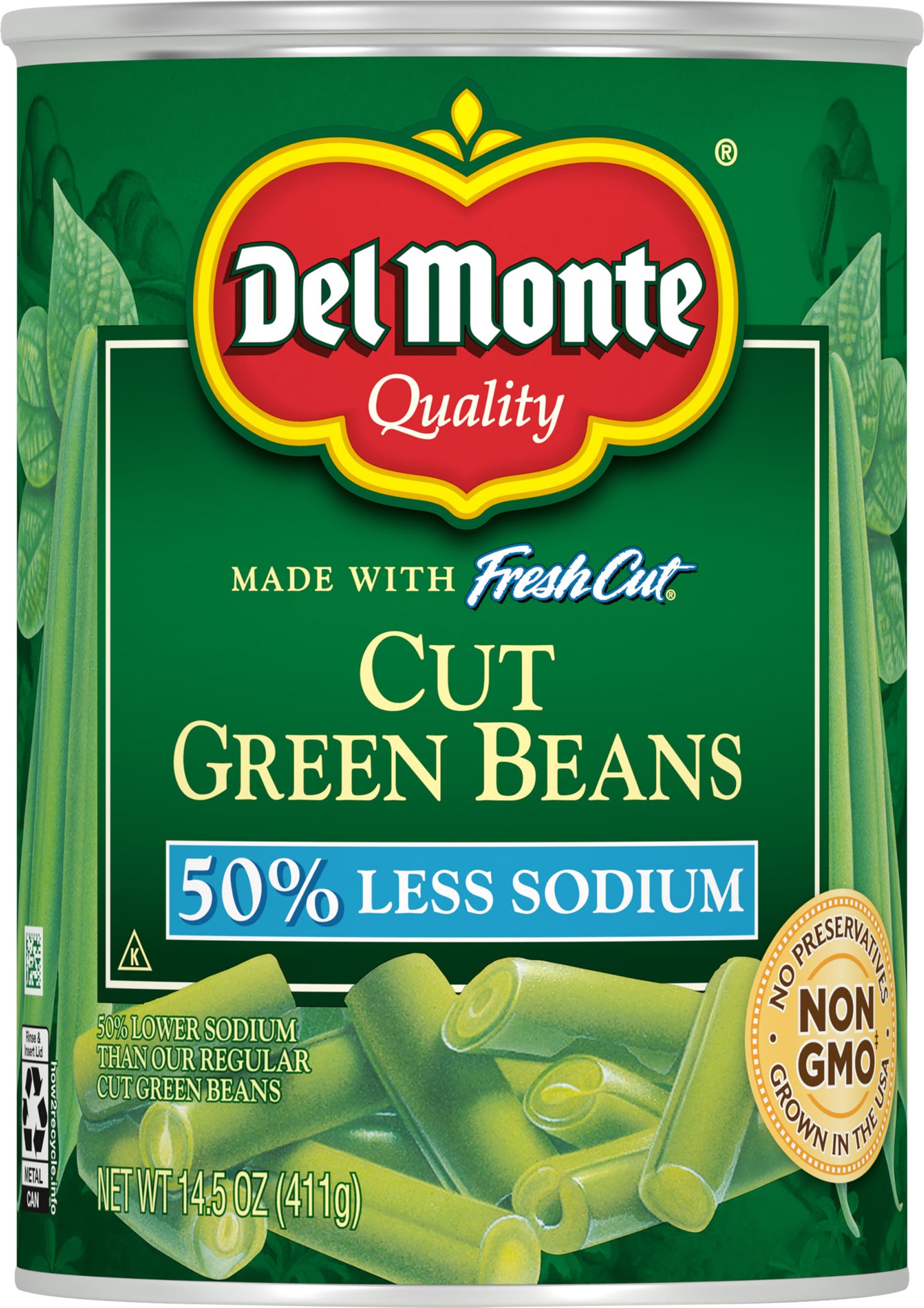 Del Monte Cut Green Beans 14.5 oz Can
