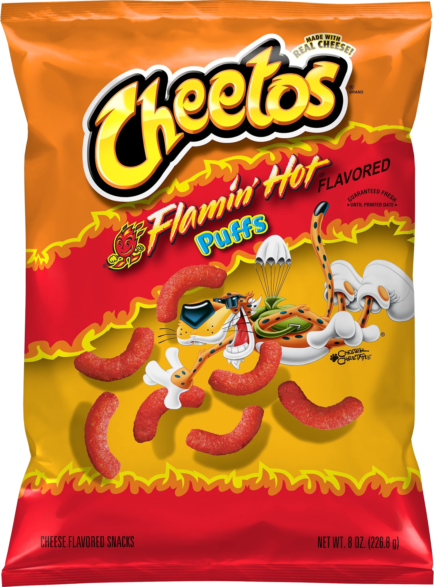 Cheetos Puffs Flamin' Hot Flavored Cheese Flavored Snacks 8 oz