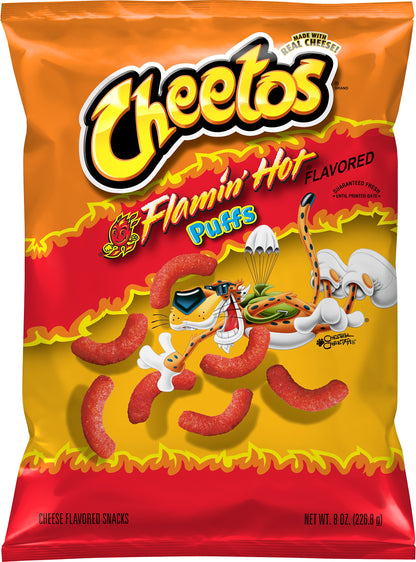 Cheetos Puffs Flamin' Hot Flavored Cheese Flavored Snacks 8 oz
