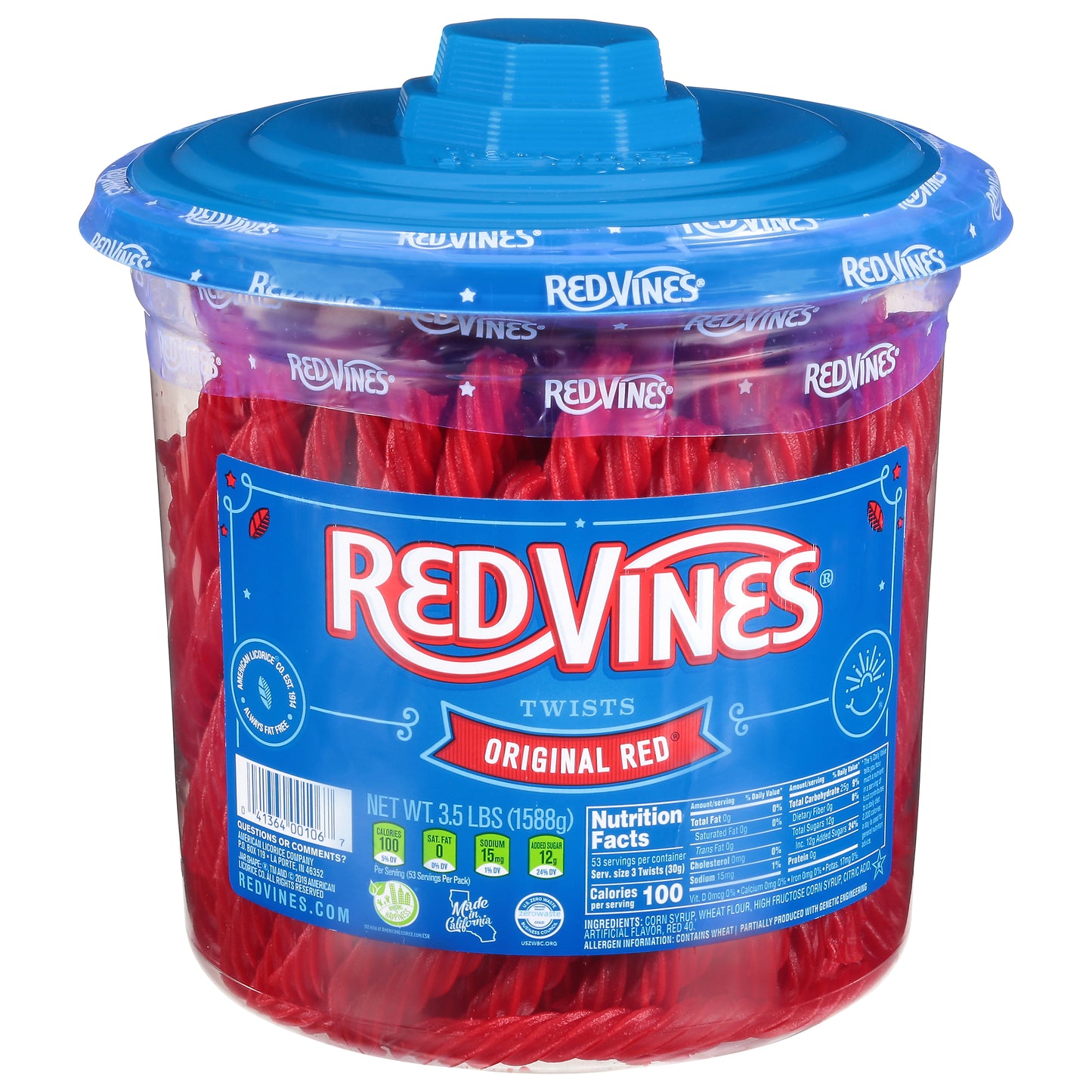 Red Vines Twists Original Red Candy 3.5 lb