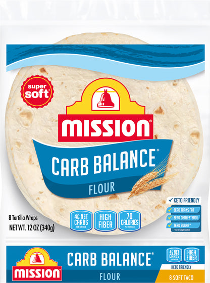 Mission Carb Balance Soft Taco Flour Tortillas, 8 Count