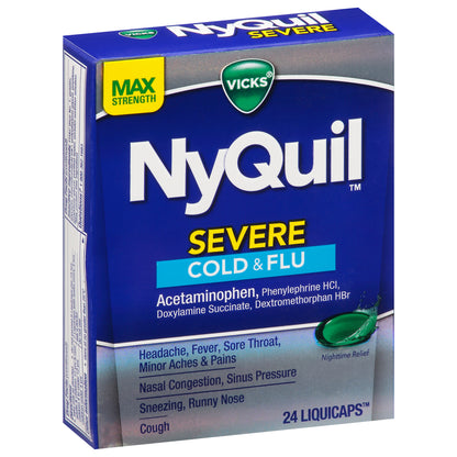 Vicks NyQuil Max Strength Severe Cold & Flu 24 Liquicaps