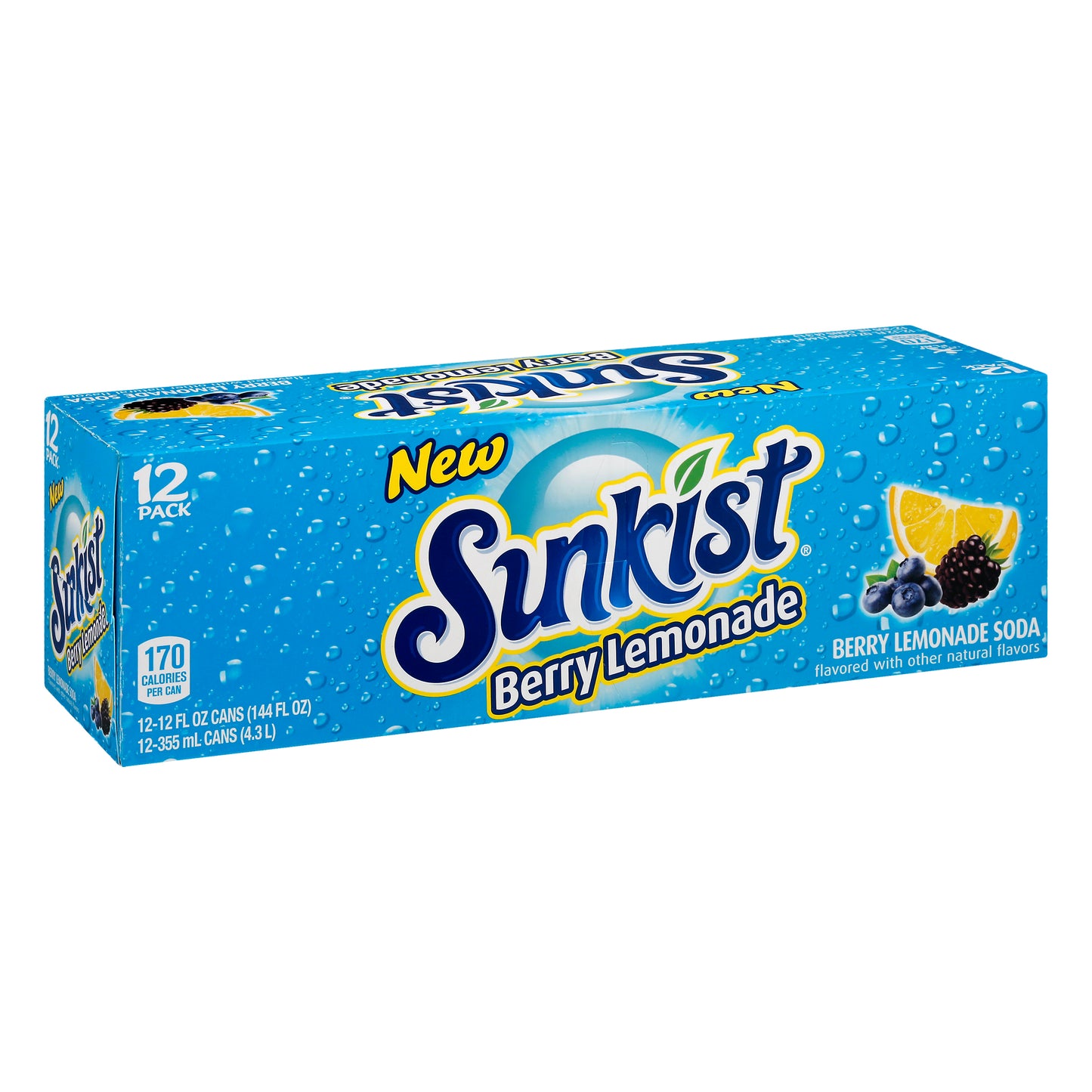 Sunkist 12 Pack Berry Lemonade Soda 12 ea