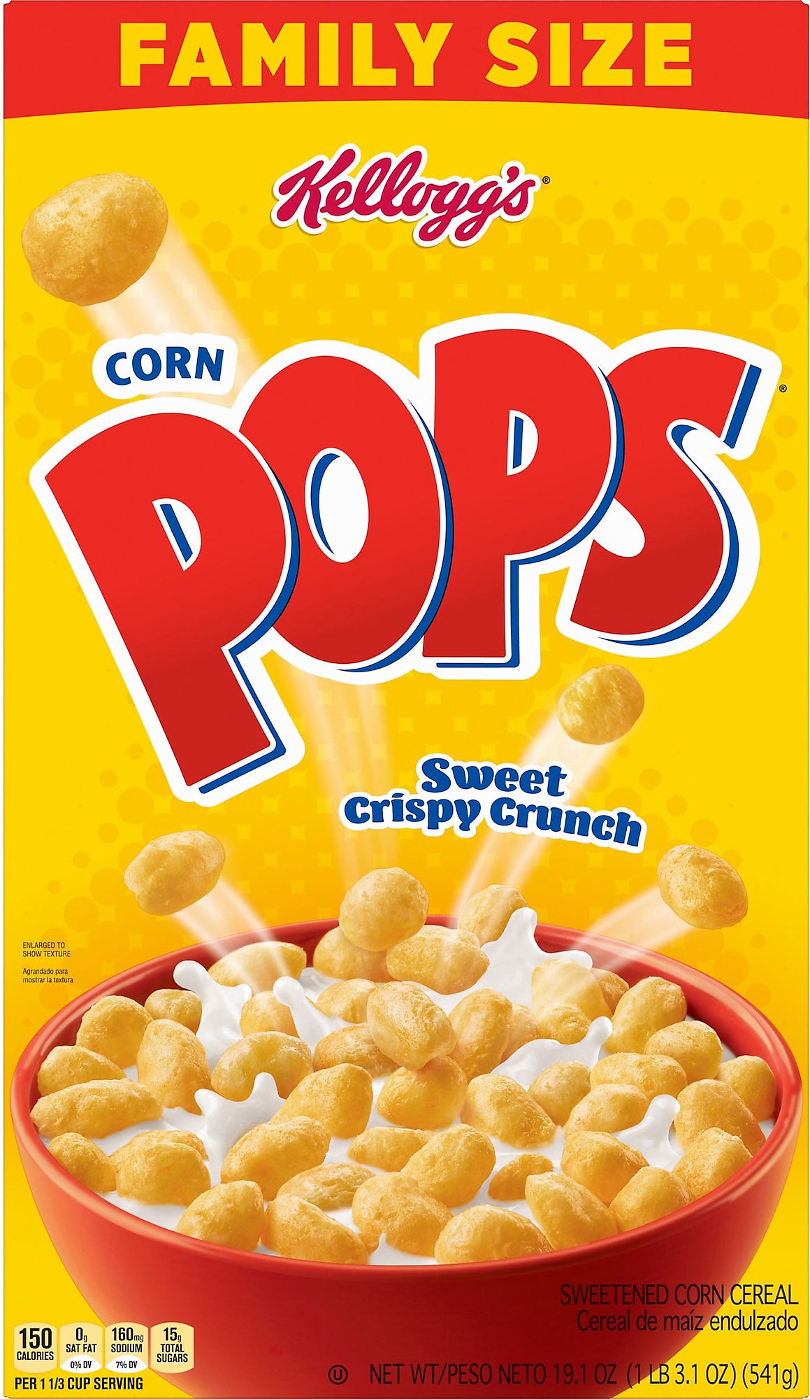 Corn Pops Size Sweet Crispy Crunch Cereal 19.1 oz