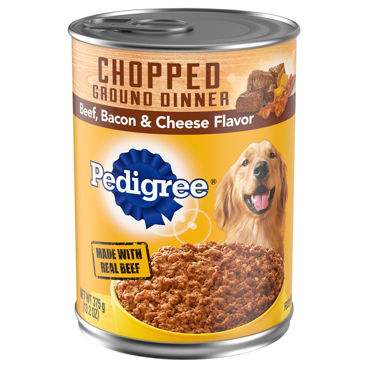 Pedigree® Chopped Ground Dinner Beef, Bacon & Cheese Flavor Dog Food 13.2 oz. Can