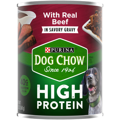 Purina Dog Chow High Protein Gravy Wet Dog Food, High Protein With Real Beef - 13 oz. Can