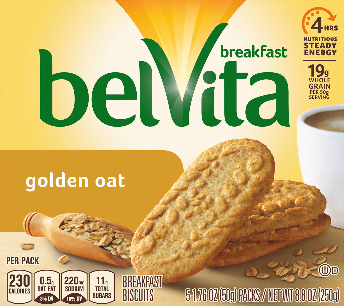 BELVITA - BRK BISC GOLDEN OAT - 8.8Z - 044000028275 - (US) BE Update 8.8 Oz English