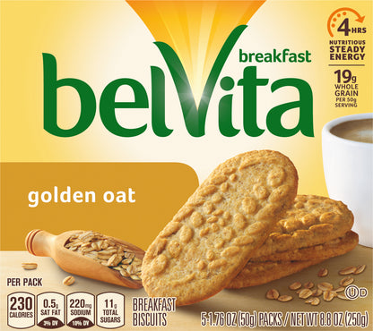 BELVITA - BRK BISC GOLDEN OAT - 8.8Z - 044000028275 - (US) BE Update 8.8 Oz English