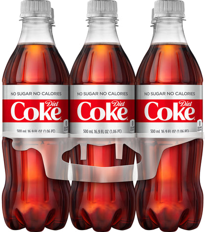 Diet Coke 6 Pack No Sugar No Calories Soda 6 ea