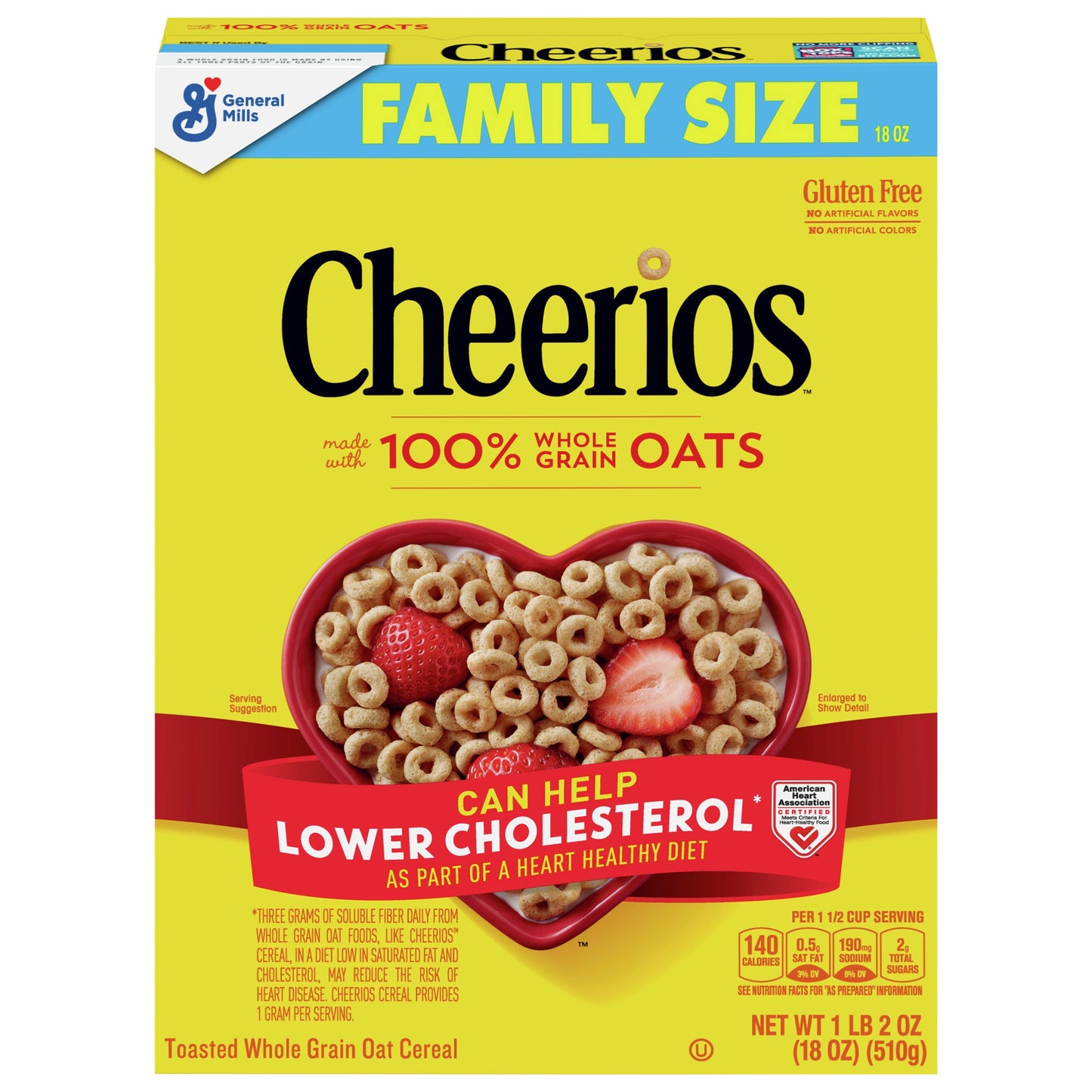 Cheerios Family Size Toasted Whole Grain Oat Cereal 18 oz