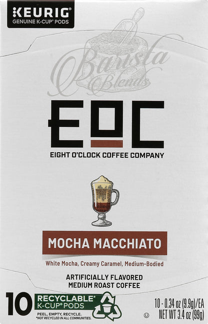 EIGHT O CLOCK Barista Blends Medium Roast K-Cup Pods Mocha Macchiato Coffee 10 ea