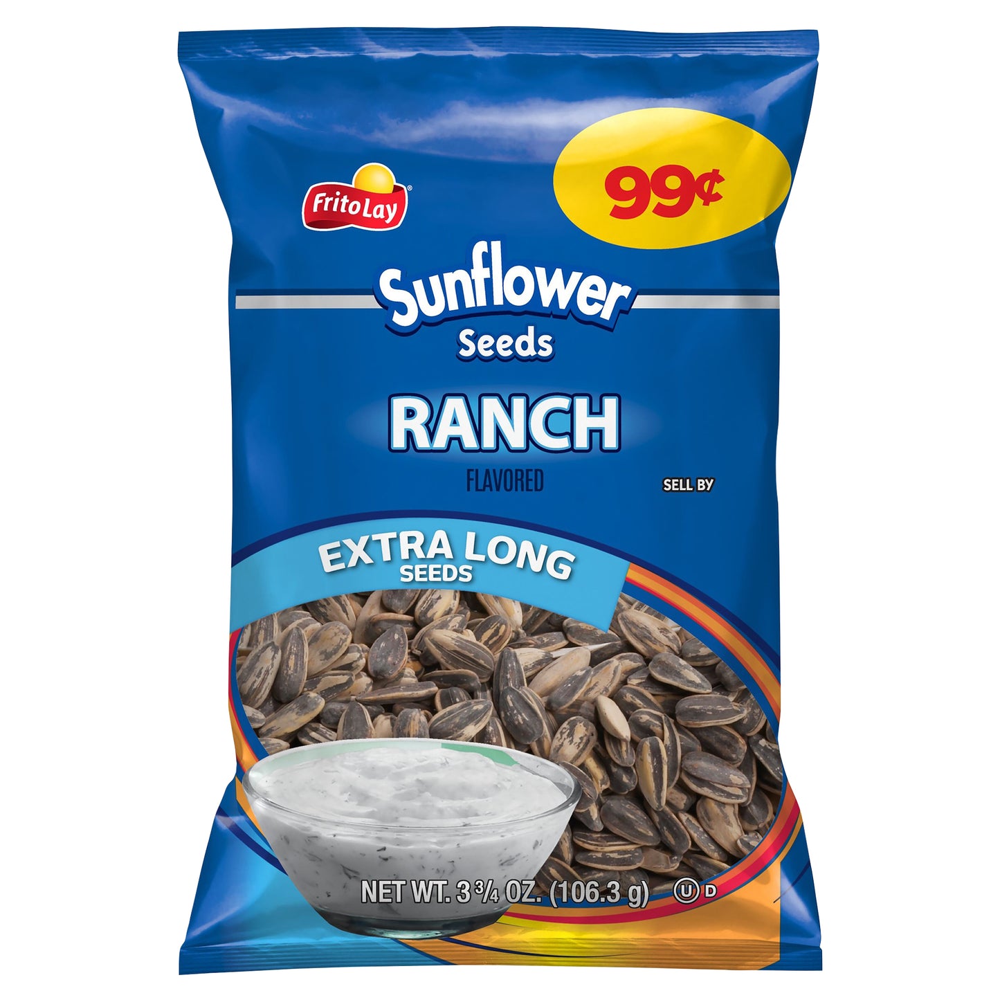 Frito Lay Extra Long Sunflower Seeds Ranch Flavored 3 3/4 Oz
