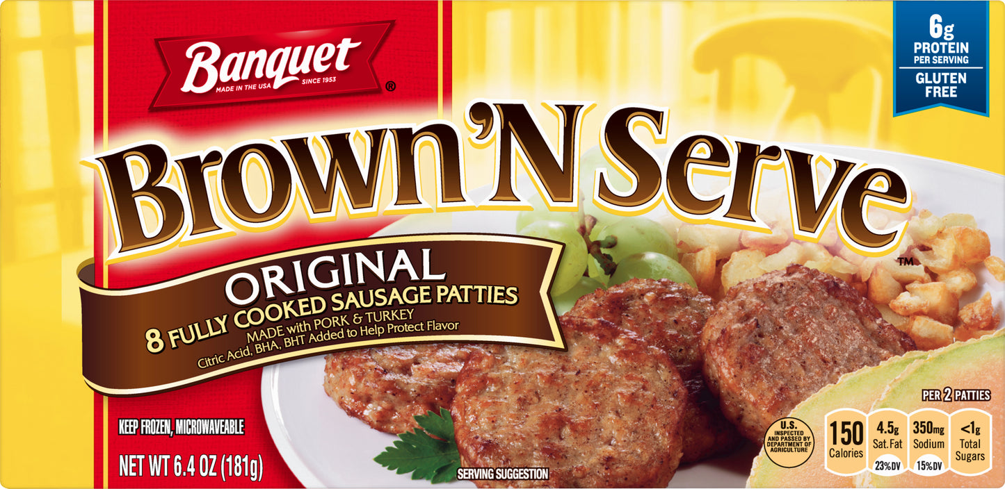 Banquet Brown 'N Serve Original Sausage Patties 8 ea