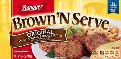 Banquet Brown 'N Serve Original Sausage Patties 8 ea