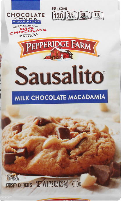 PEPPERIDGE FARM Sausalito Crispy Milk Chocolate Macadamia Cookies 7.2 oz