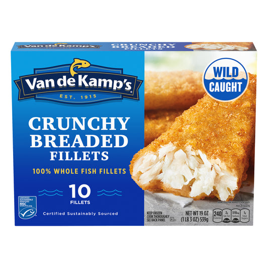 Van de Kamp's 100% Whole Crunchy Breaded Fish Fillets 10 ea