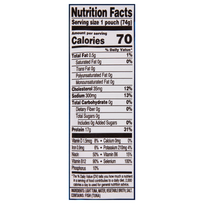 StarKist Wild Caught Light Tuna in Water 2.6 oz Pouch