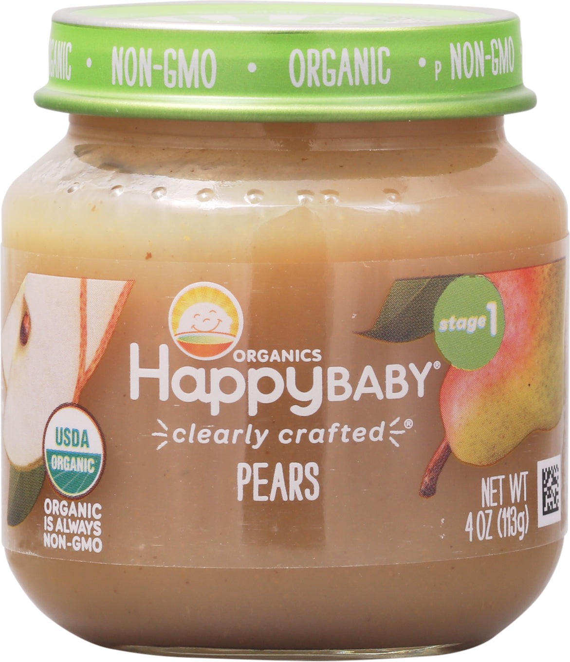 HappyBaby Organics Stage 1 Pears 4 oz
