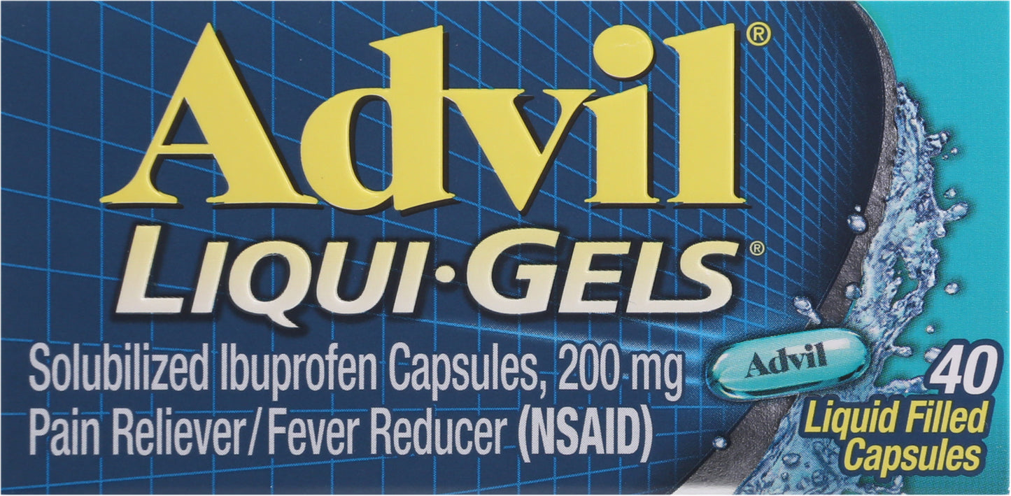 Advil Liqui Gels Ibuprofen Liquid Filled Capsules 40 ea Box