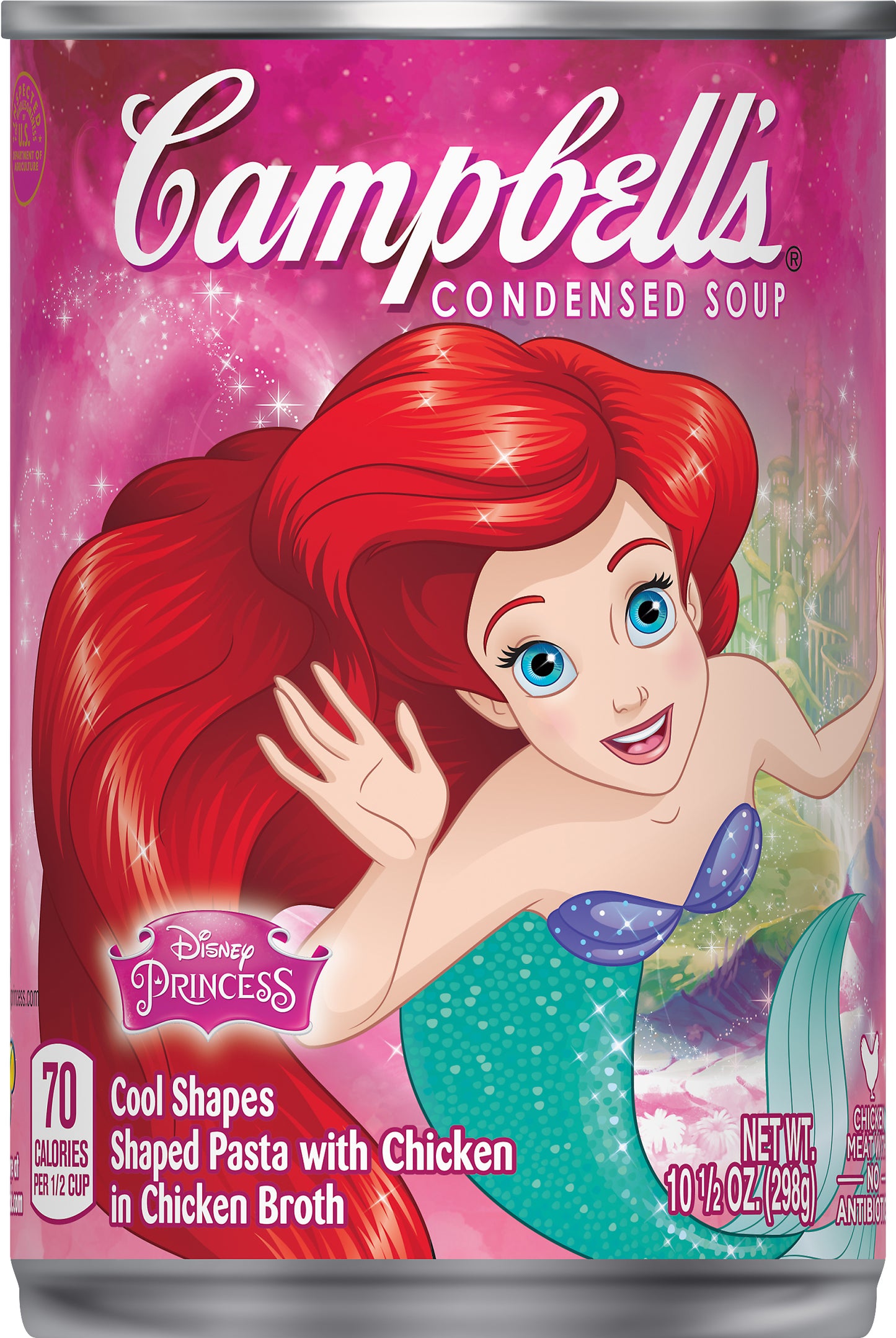 CAMPBELLS Disney Princess Shaped Pasta with Chicken in Chicken Broth Condensed Soup 10.5 oz