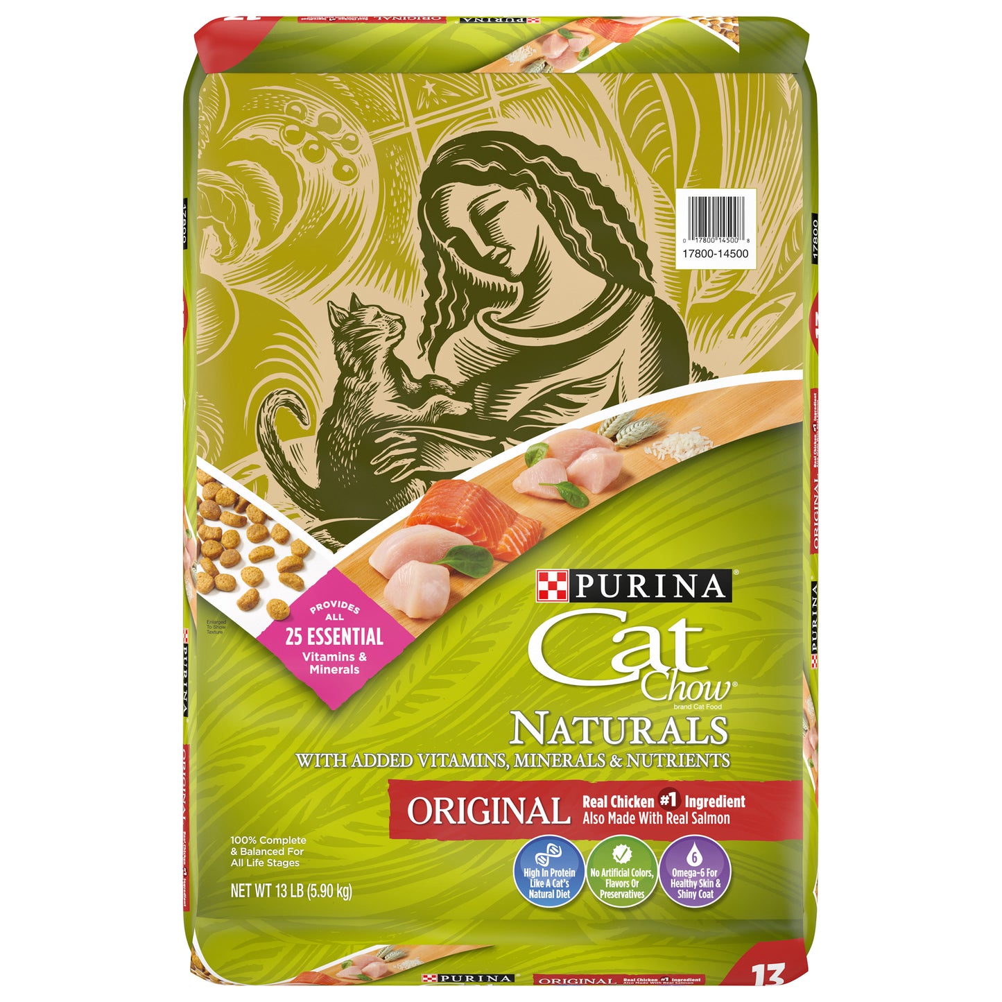 Purina Cat Chow Natural Dry Cat Food, Naturals Original - 13 lb. Bag