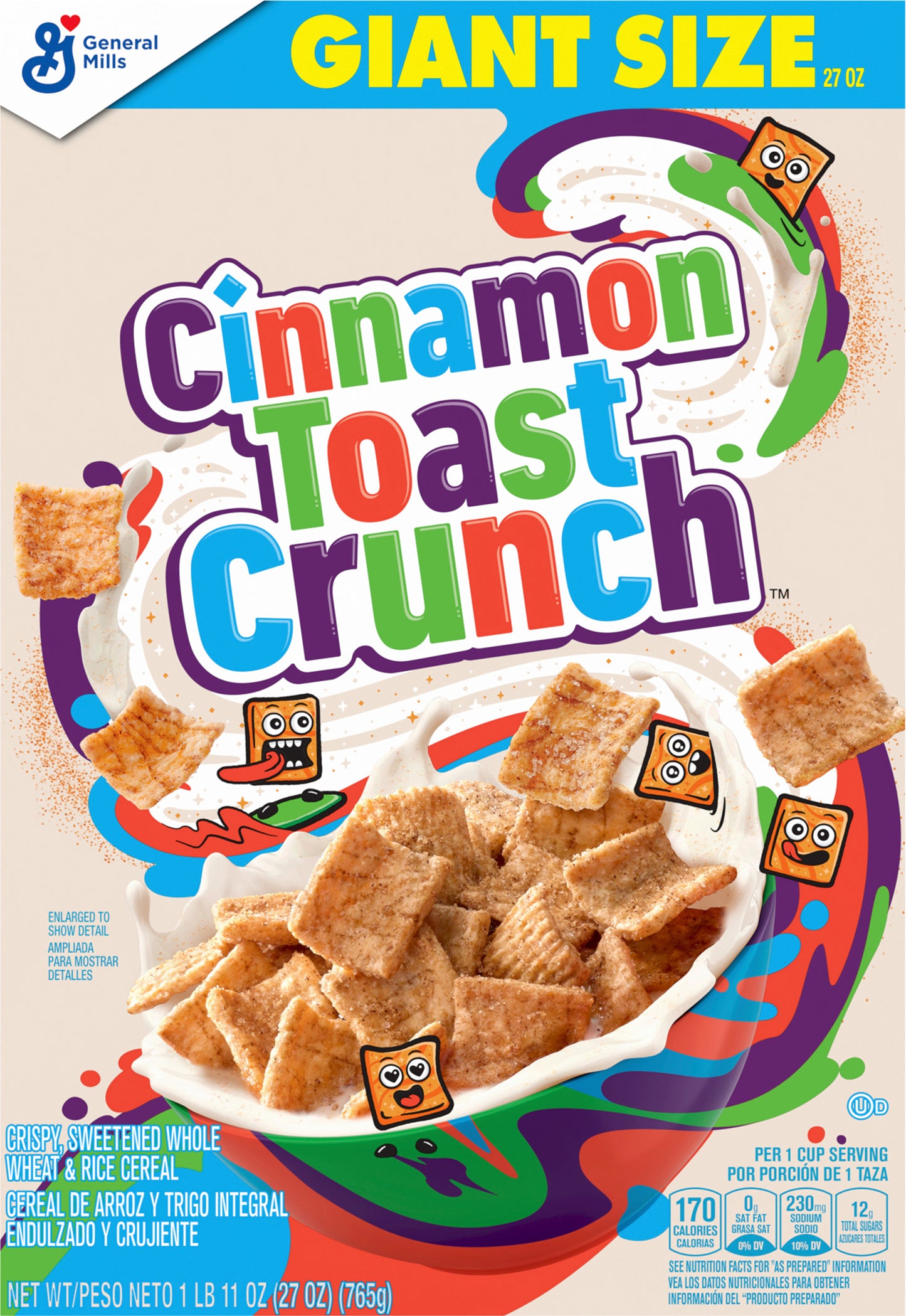 Cinnamon Toast Crunch, Breakfast Cereal with Whole Grain, 27 oz