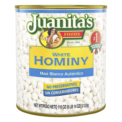 Juanita's White Hominy 110 oz
