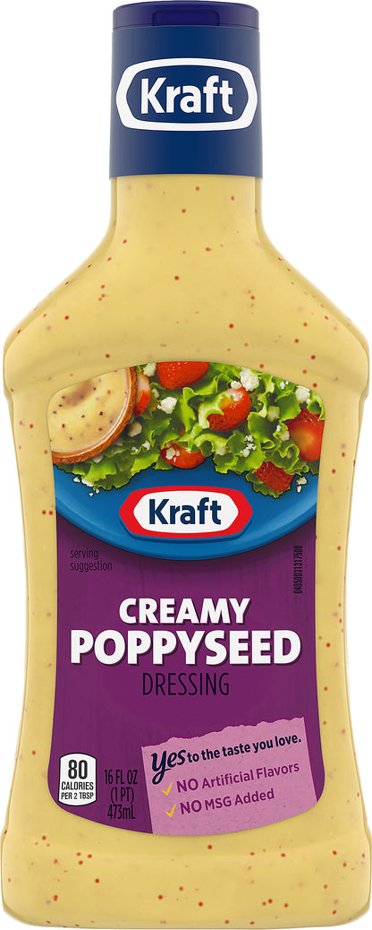Kraft Creamy Poppyseed Salad Dressing, 16 fl oz Bottle