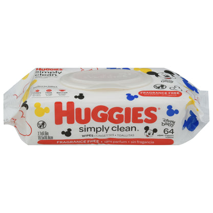 Huggies Simply Clean Disney Baby Fragrance Free Wipes 64 ea