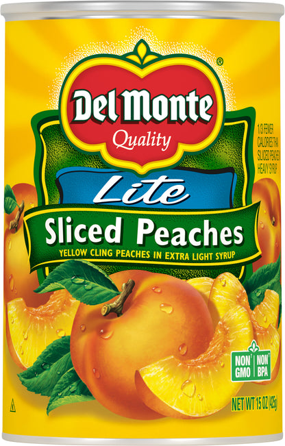 Del Monte Lite Sliced Peaches 15 oz Can