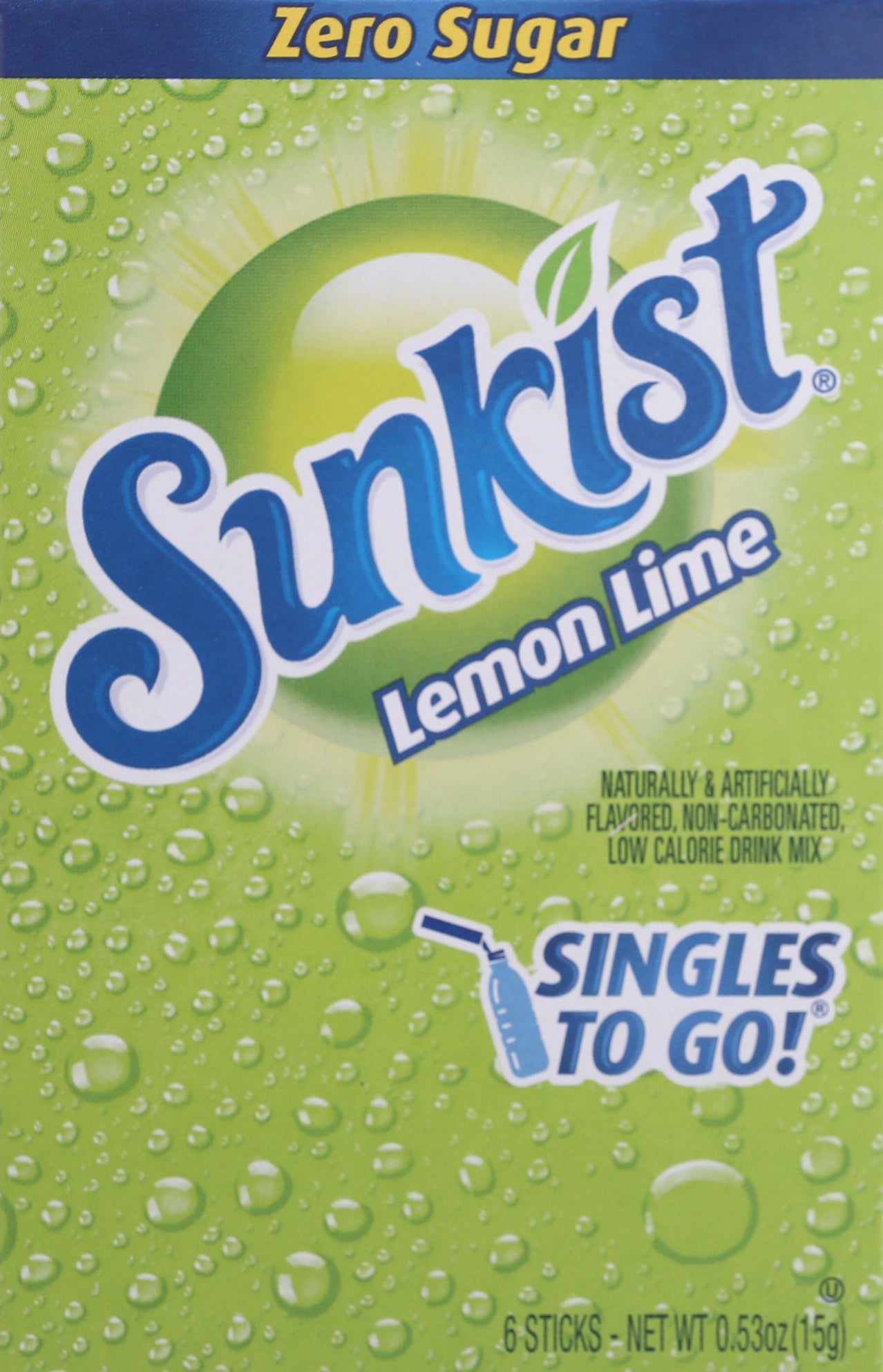 Sunkist Singles to Go! Zero Sugar Lemon Lime Drink Mix 6 ea Box