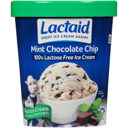 Lactaid® Mint Chocolate Chip 100% Lactose Free Ice Cream 1 qt. Tub