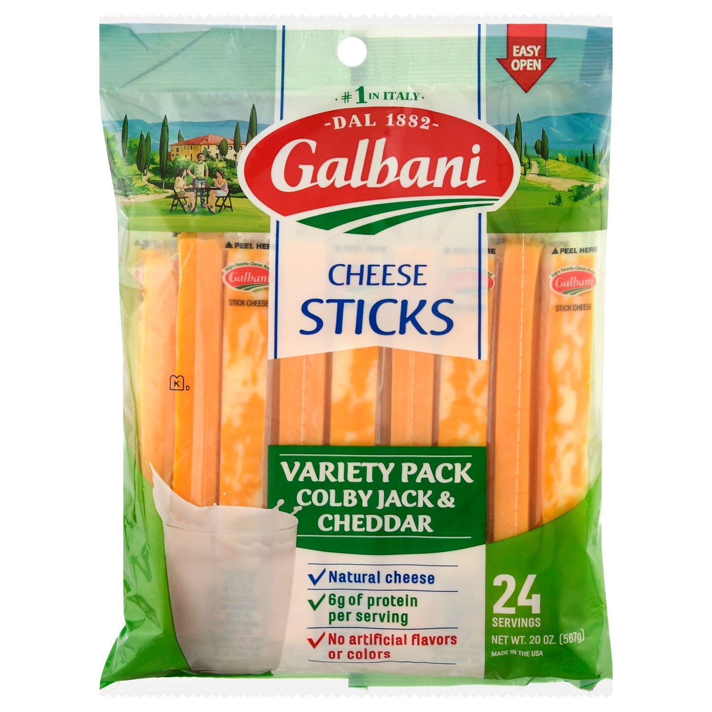 Galbani Variety Pack Colby Jack & Cheddar Cheese Sticks 24 ea