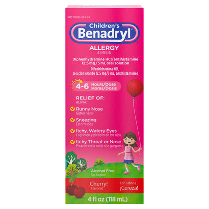 Children's Benadryl Cherry Flavored Allergy 4 oz
