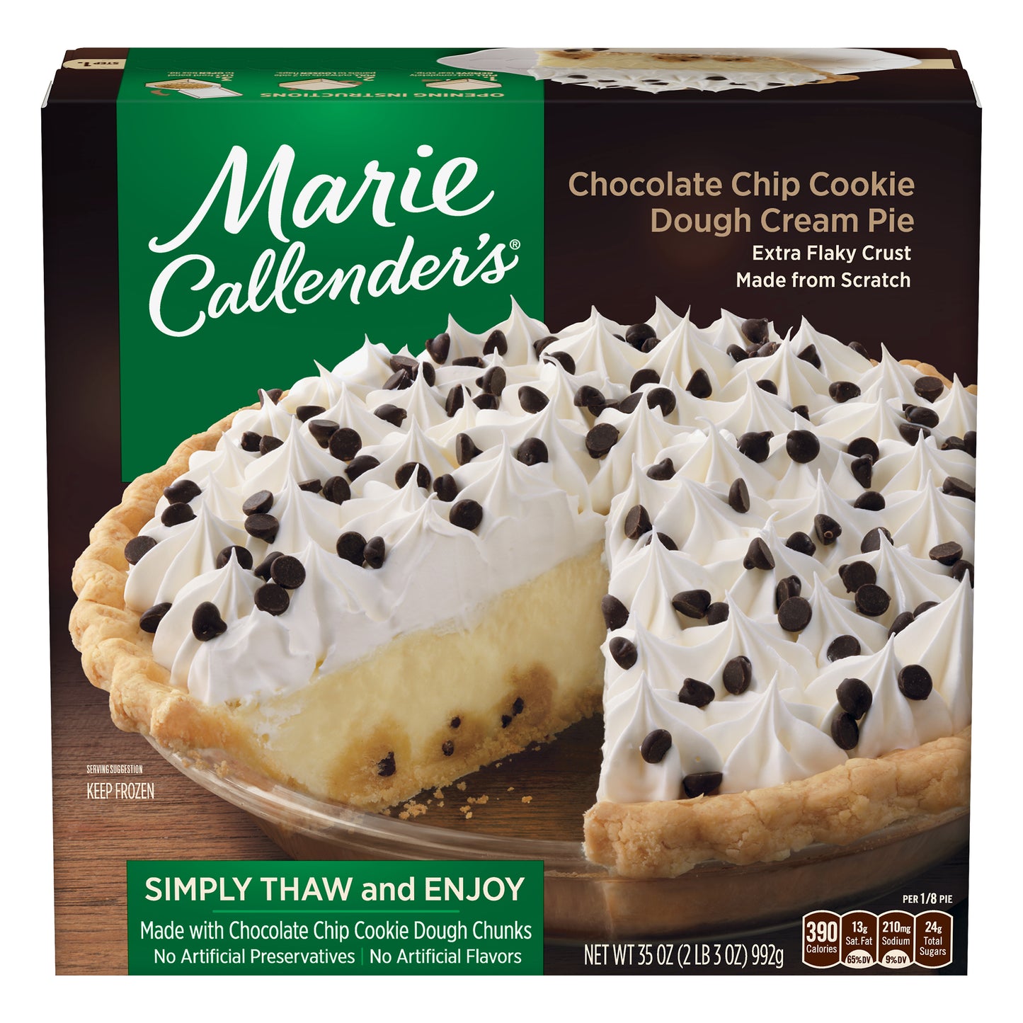Marie Callender's Chocolate Chip Cookie Dough Cream Pie 35 oz
