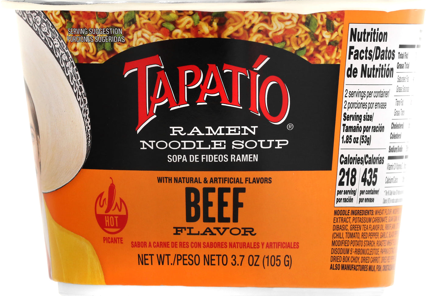 Tapatio Beef Flavor Ramen Noodle Soup 3.7 oz