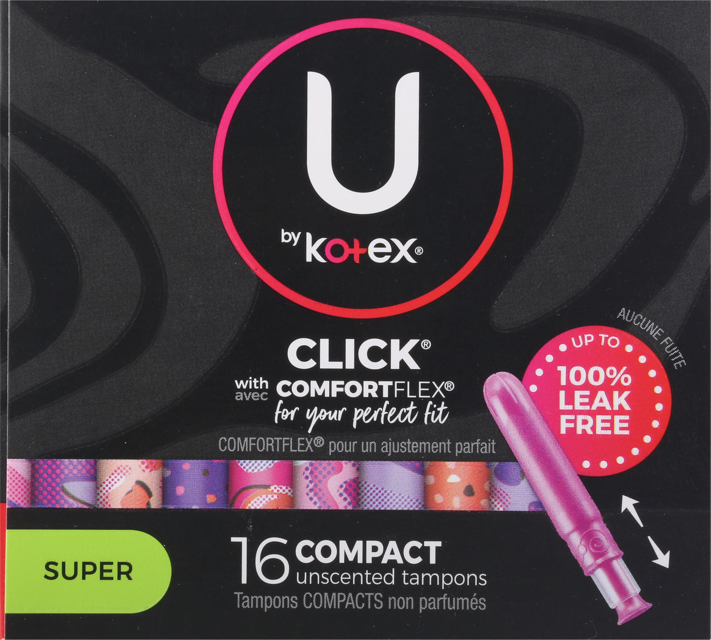 U by Kotex Click Super Unscented Compact Tampons 16 ea